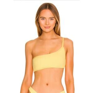 L*Space Axel Bikini Top in Yellow Size Small One Shoulder NWT